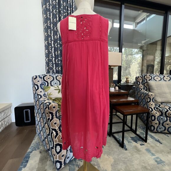 Lucky Brand Dress Rose Pink sleeveless lined lace-details Sz M New MRSP $118 - Picture 4 of 8